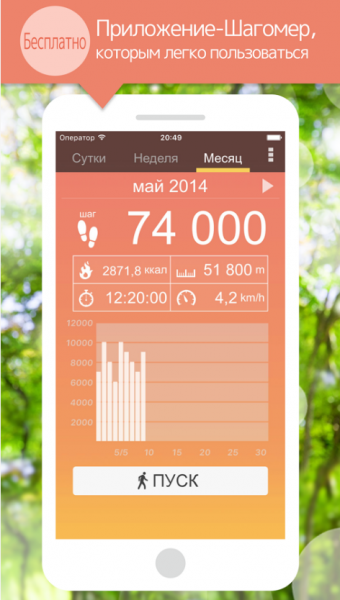 Шагомер для айфона бесплатно установить на русском языке бесплатно без регистрации на телефон