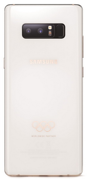  Белый Samsung Galaxy Note 8 – специальный смартфон для Олимпиады 2018 Samsung  - galaxy_note_8_olympic_02