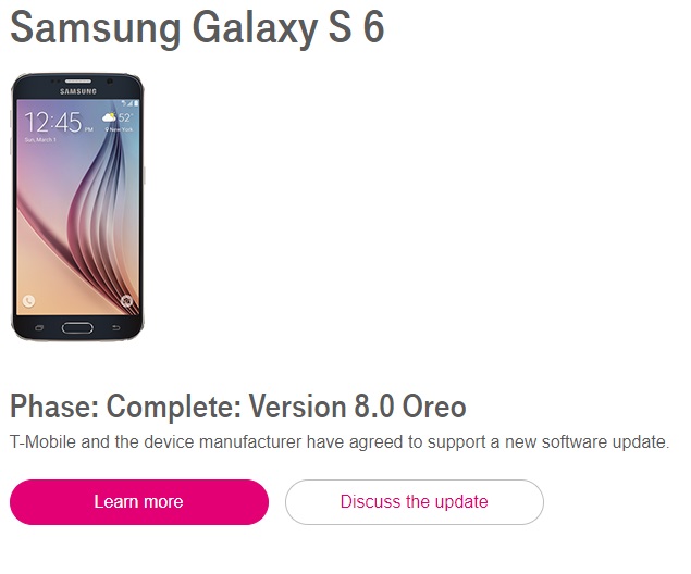  T-Mobile дал добро на Android Oreo для Galaxy S6 и Note 5 Samsung  - galaxy_s6_update_01