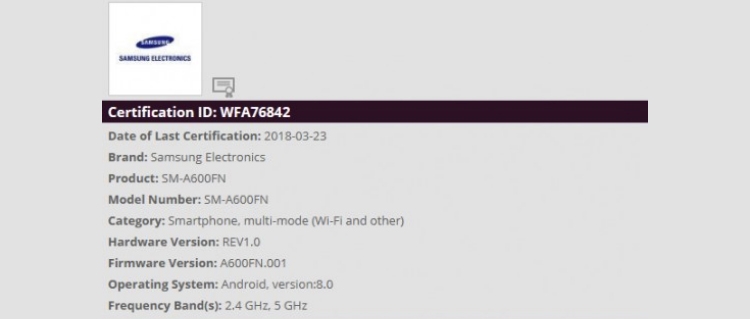  Регулятор слил данные о гаджете Samsung Galaxy A6 Samsung  - sg2-1