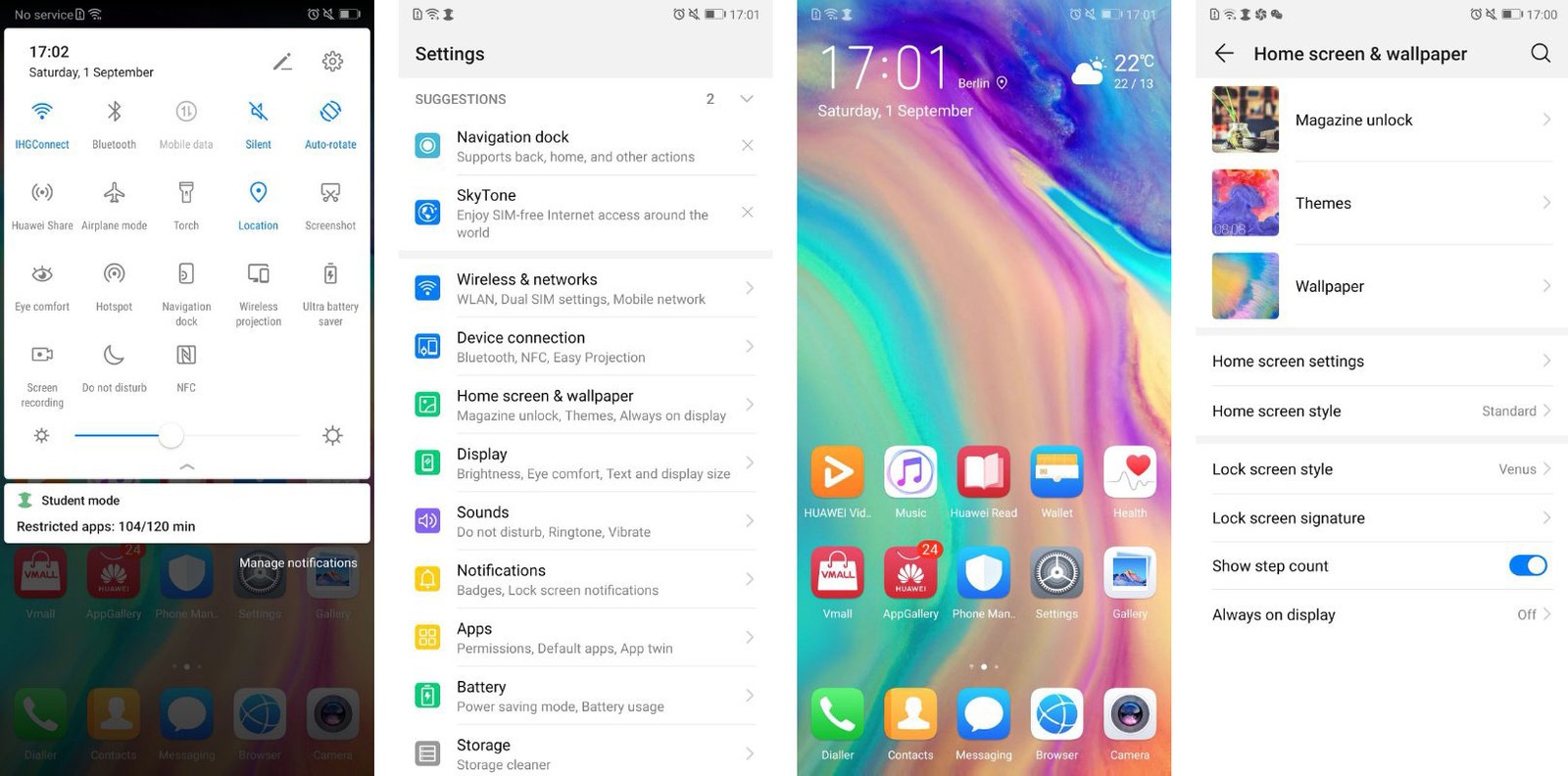  EMUI 9 на Android 9.0 Pie доступна для 7 моделей Huawei Huawei  - emui-9-shots2
