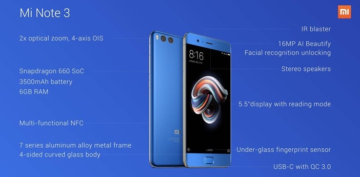  Xiaomi: все самые последние модели начиная от недорогих до флагманских Xiaomi  - Mi-Note-3-Specs