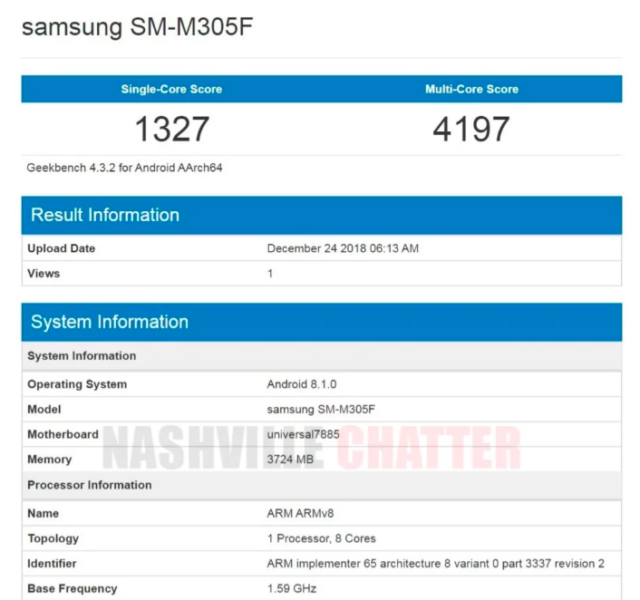  Samsung Galaxy M30 показался в бенчмарке Geekbench Samsung  - Snimok_ekrana_2018-12-24_v_14.18.41