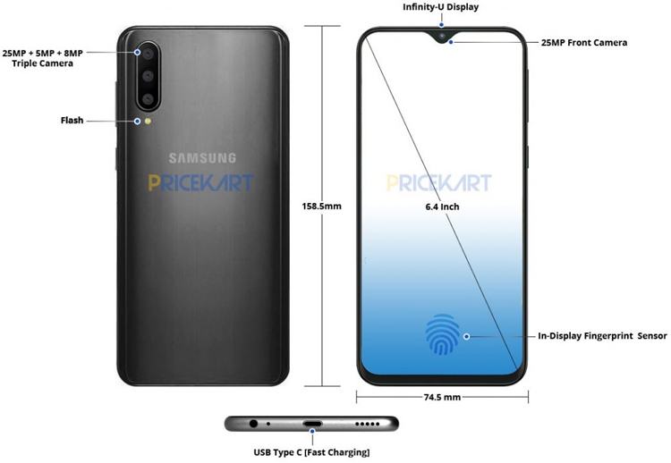  Изображение Samsung Galaxy A50 с экранным сканером отпечатков Samsung  - gala1