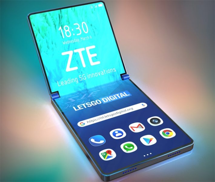  Компания ZTE хочет выпустить гаджет с гибким экраном вертикального сложения Другие устройства  - zte3