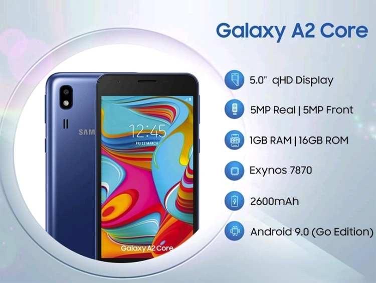  Представлен бюджетный Samsung Galaxy A2 Core. Всего за 75 долларов Samsung  - core2