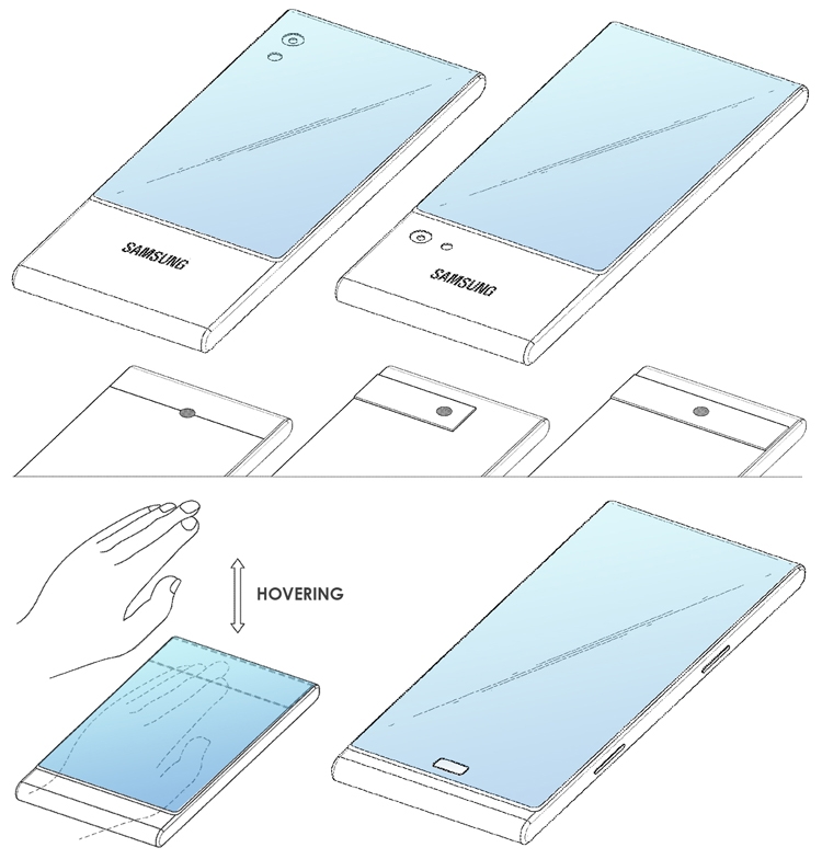  Патент Samsung на смартфон с трёхсекционным дисплеем Samsung  - sam1