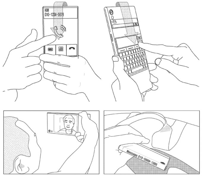  Патент Samsung на смартфон с трёхсекционным дисплеем Samsung  - sam3
