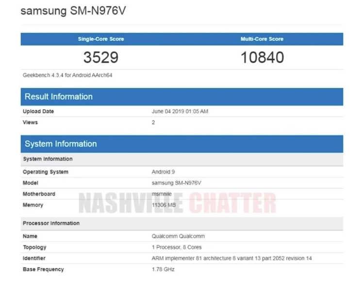  Samsung Galaxy Note 10 с 5G засветился в бенчмарке с 12 Гбайт оперативки Samsung  - gn1