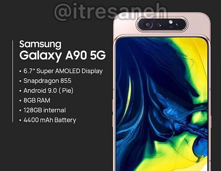  Samsung Galaxy A90 5G с выдвижным модулем и батареей на 4400 мА·ч Samsung  - gakaxy2