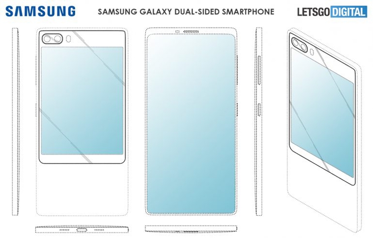  Samsung думает выпустить смартфон с большим экраном на задней стороне? Samsung  - sam2