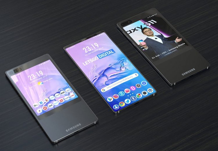  Samsung думает выпустить смартфон с большим экраном на задней стороне? Samsung  - sam3