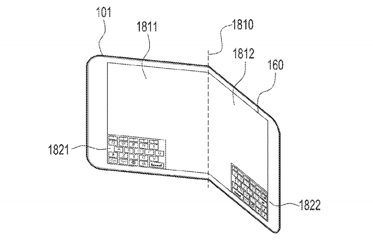  Samsung с гибким дисплеем будет складываться в разные стороны. Патент Samsung  - patent4
