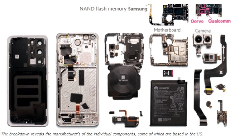  В Huawei P40 были найдены произведённые в США детали, и это несмотря на санкции Huawei  - 371