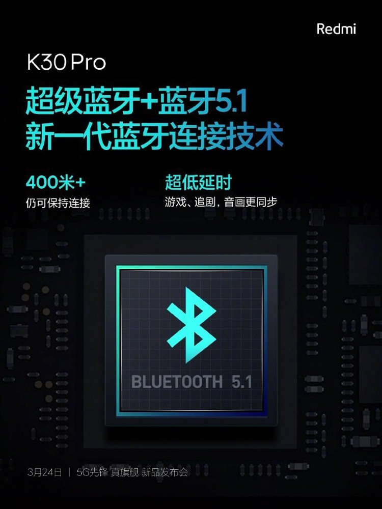  Redmi K30 Pro выйдет с поддержкой Super Bluetooth с дальностью 400 м Xiaomi  - Redmi1