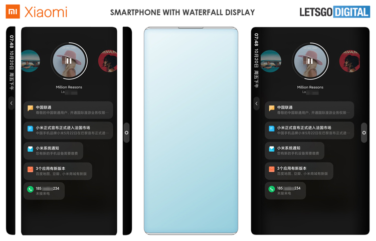  Патент раскрывает смартфон Xiaomi с дисплеем Waterfall Xiaomi  - xiaomi1