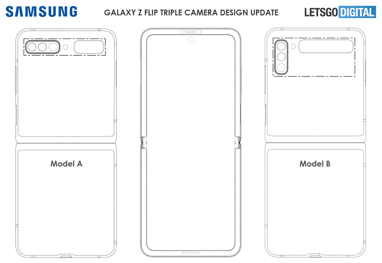  Samsung Galaxy Z Flip согласно патенту будет с тройной камерой Samsung  - flip2