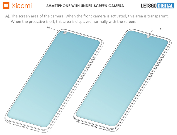  Патент демонстрирует смартфон Xiaomi с подэкранной камерой Xiaomi  - xi3