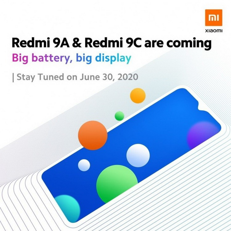  Недорогие смартфоны Redmi 9A и Redmi 9C покажут - 30 июня Xiaomi  - redmi9a9c