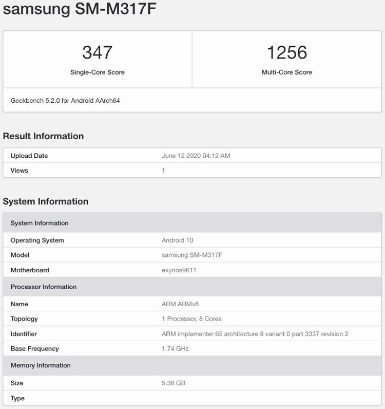  Samsung Galaxy M31s нашли в Geekbench с 6 Гбайт оперативки Samsung  - samsung2