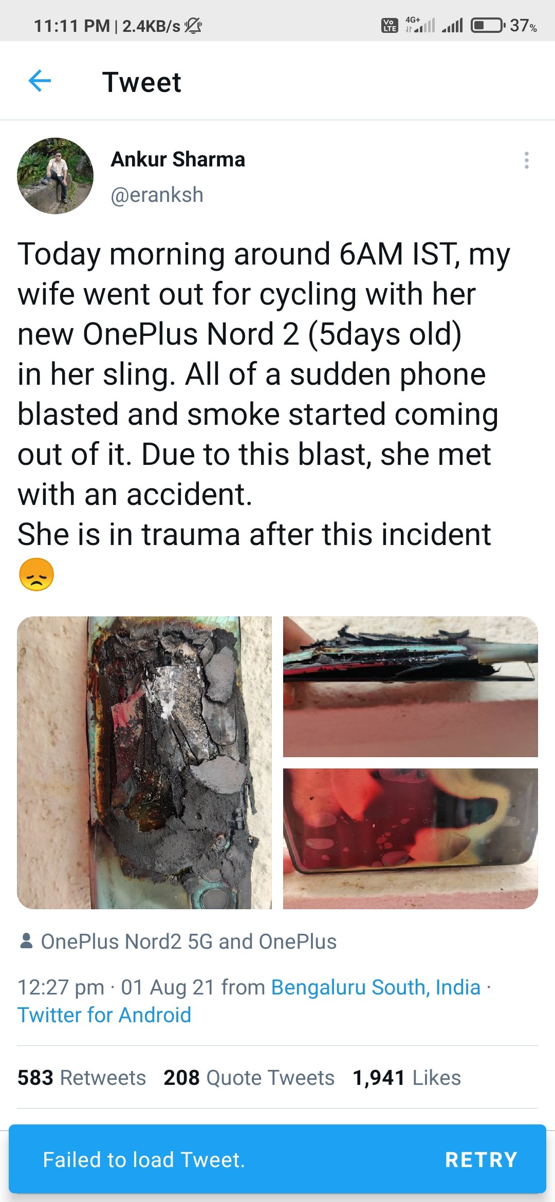  OnePlus Nord 2 взорвался, навредив женщине Другие устройства  - gorachaa_novinka_oneplus_nord_2_vspyhnul_travmirovav_zhenschinu_picture2_0
