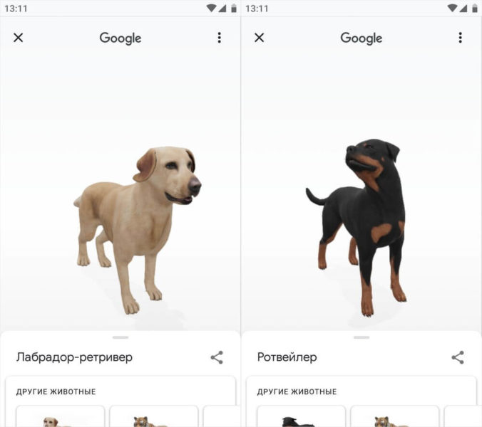  Как смотреть в 3d на смартфоне Приложения  - 3d-animals-in-google-2