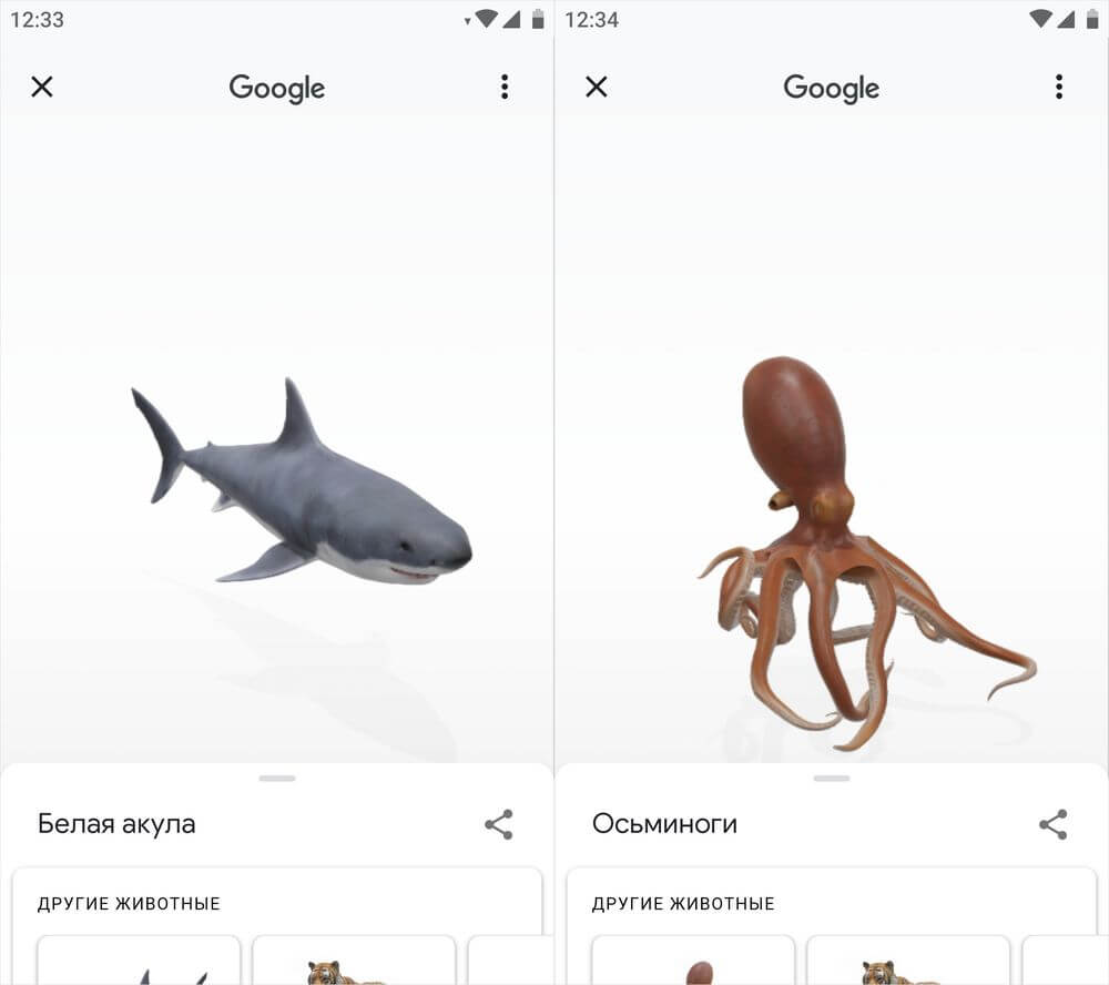  Как смотреть в 3d на смартфоне Приложения  - 3d-animals-in-google-3