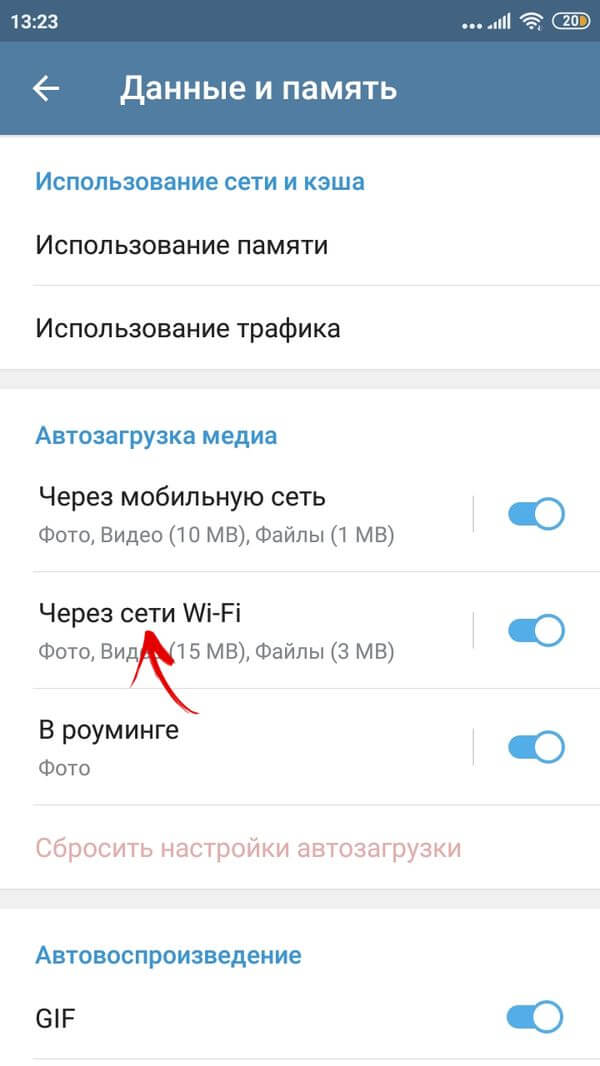  Телеграм занимает много места на айфоне и андроиде Приложения - choose-internet-connection-type-in-telegram