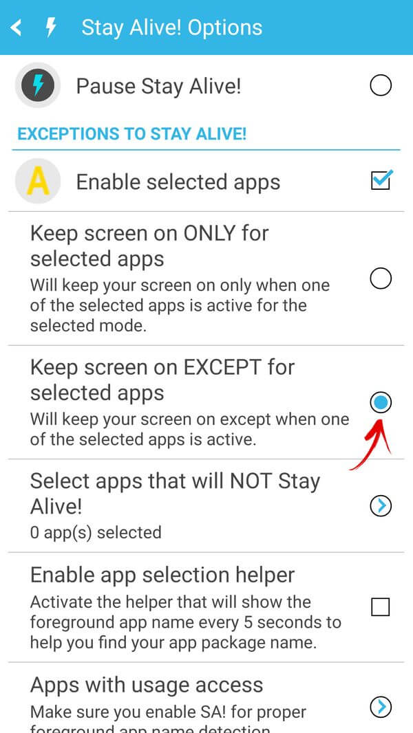  Как настроить выключение экрана Приложения - keep-screen-on-except-for-selected-apps