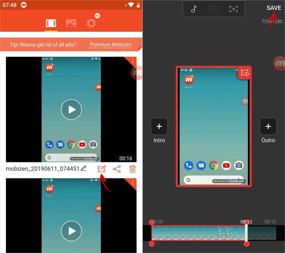  Как снять с планшета и смартфона скринкаст Приложения  - mobizen-video-editor-1
